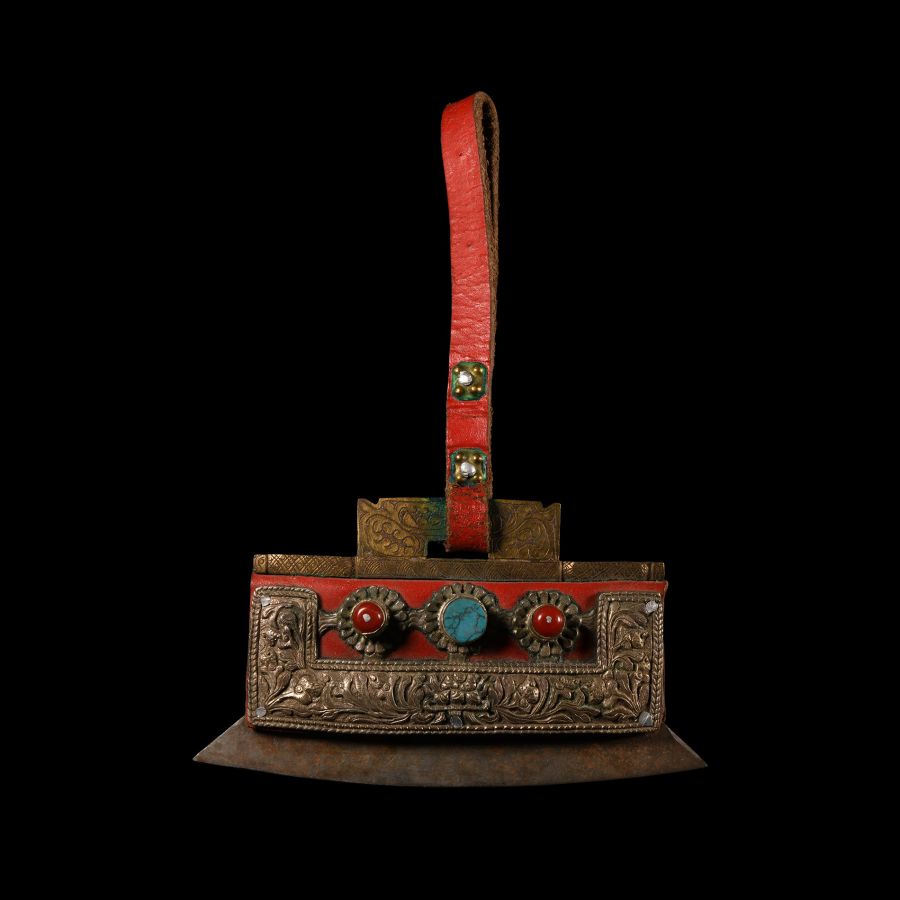 Large Tibetan Fire Steel with Pouch and Flints