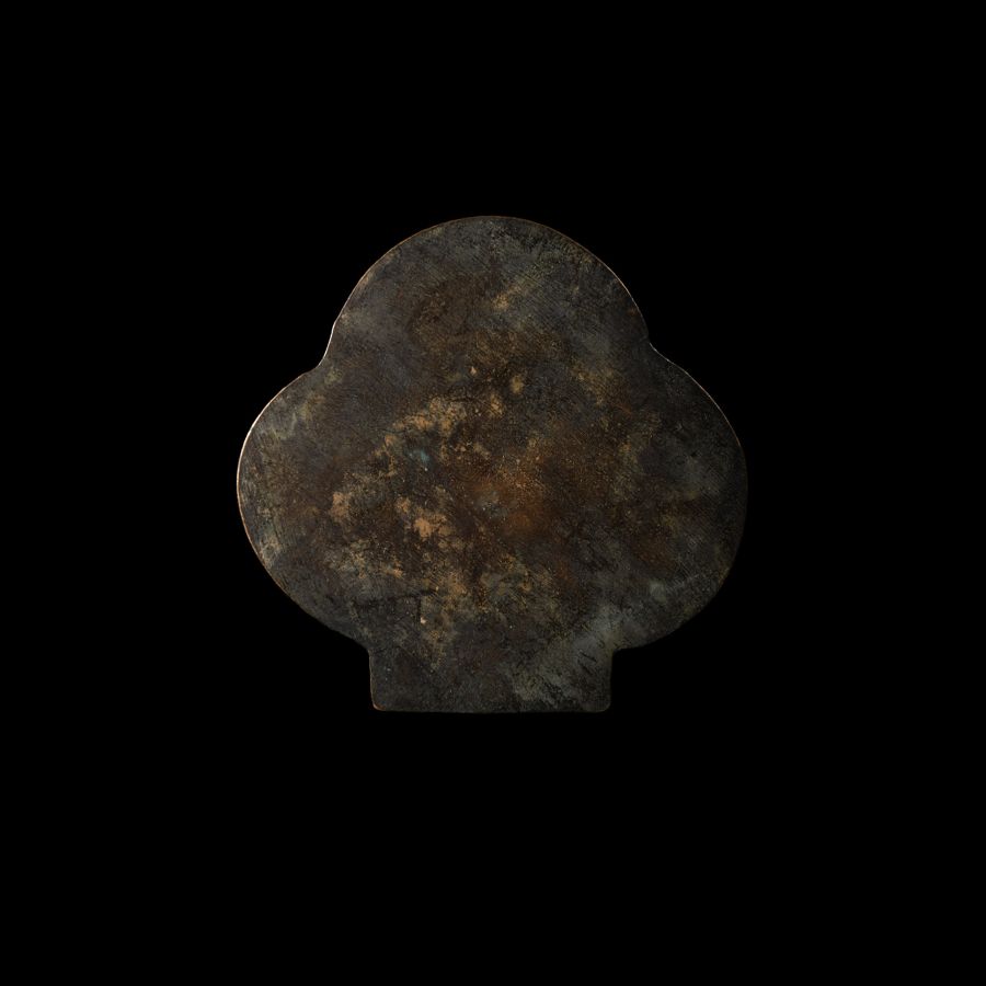 Chinese Bronze Figural Trefoil Mirror