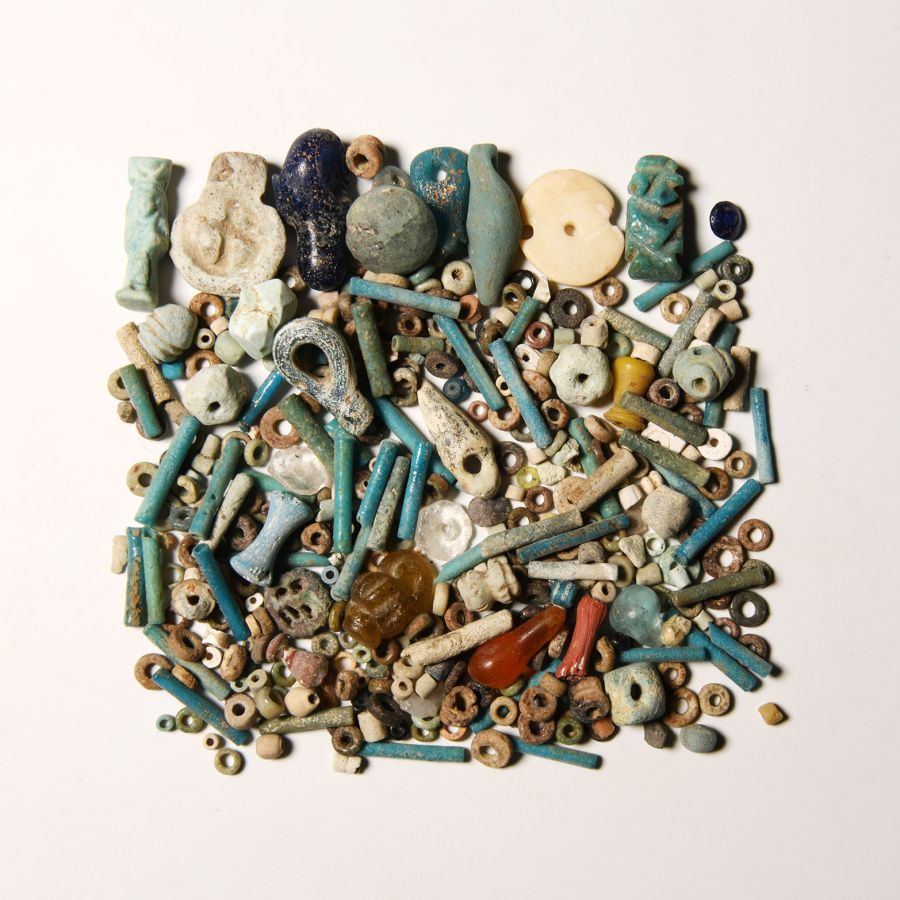Egyptian and Other Faience Amulet and Bead Group