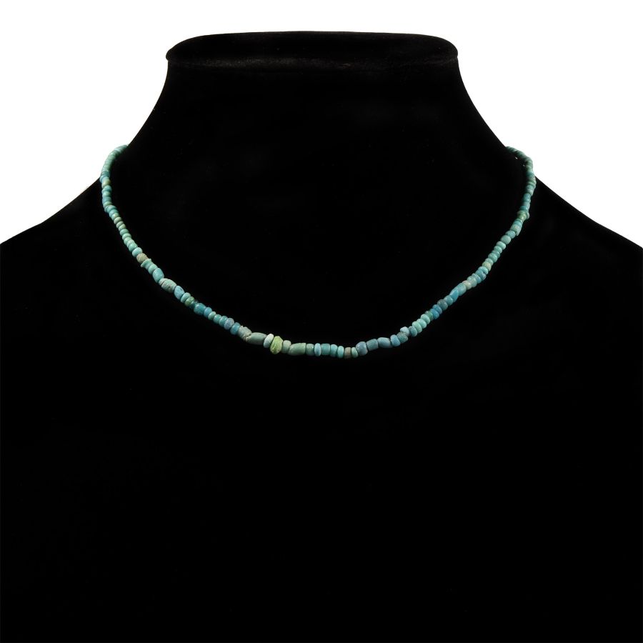 Western Asiatic Turquoise and Blue Glass Bead Necklace String
