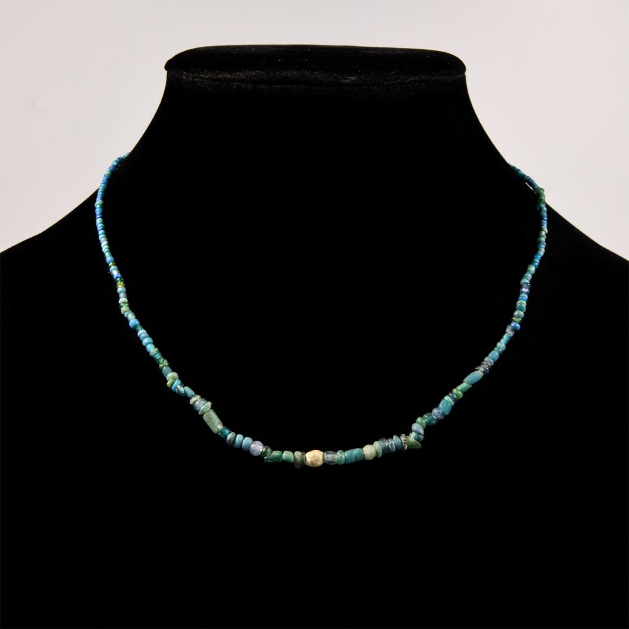 Western Asiatic Blue Glass Bead Necklace String