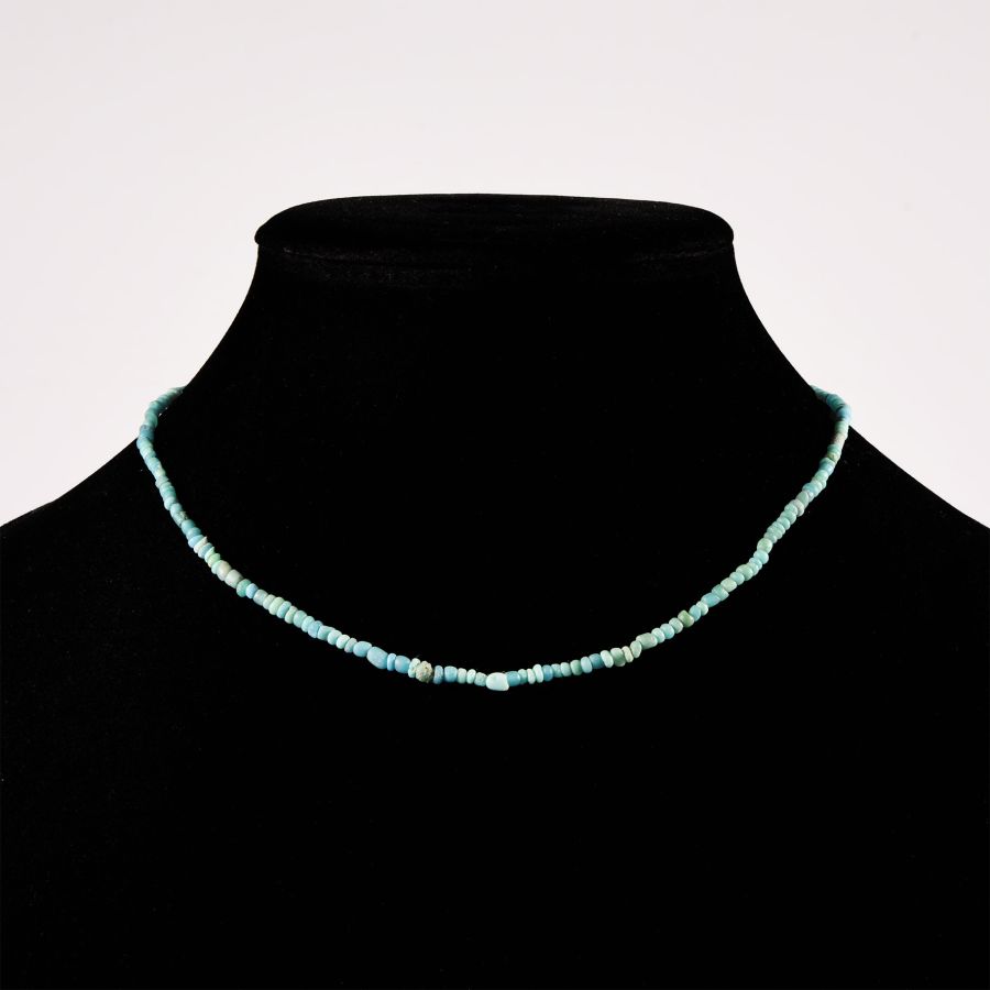 Western Asiatic Turquoise Blue Glass Bead Necklace String