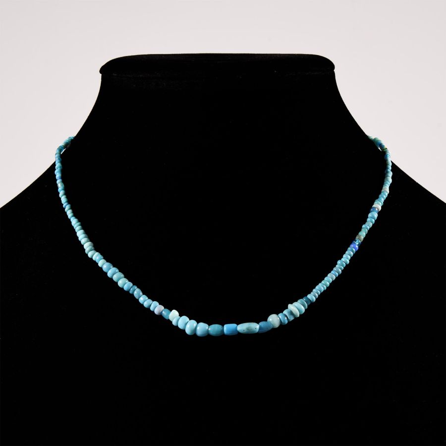 Western Asiatic Turquoise Blue Glass Bead Necklace String