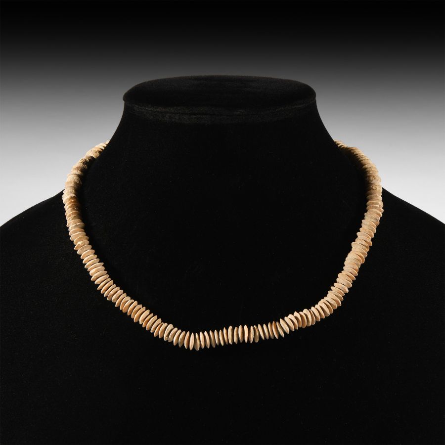 Mesopotamian Alabaster Disc Bead Necklace String