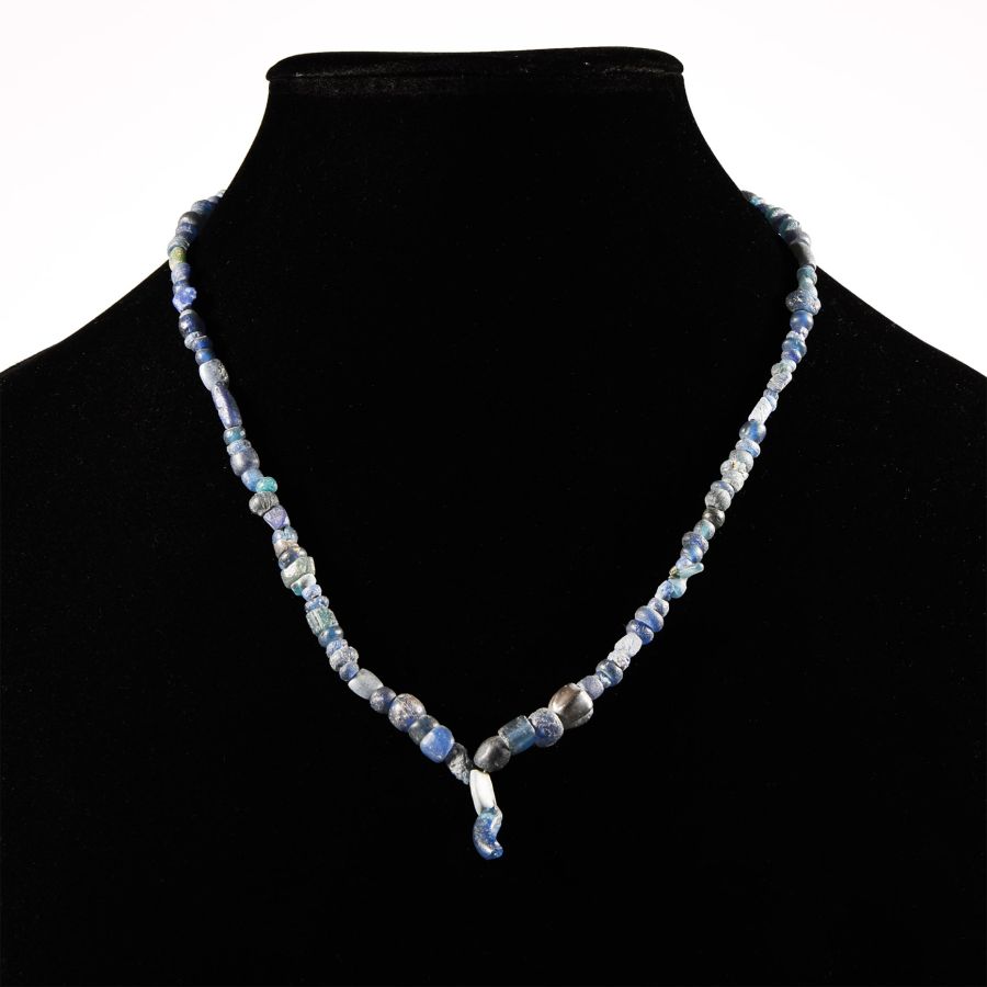 Roman Deep Blue Glass and Other Bead Necklace String
