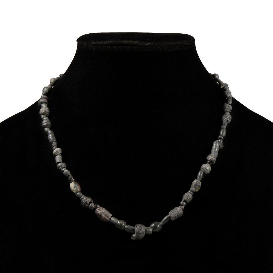 Roman Black Glass and Other Bead Necklace String