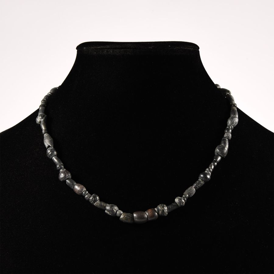 Roman Black Glass and Other Bead Necklace String