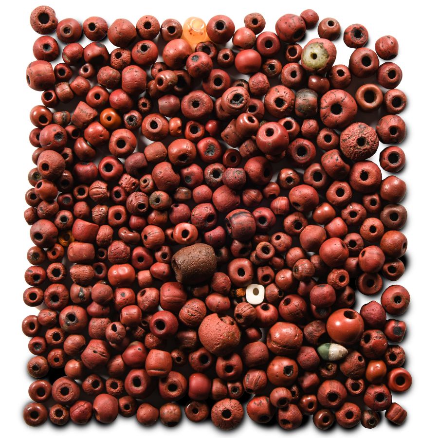 Roman Style Red Glass Necklace Bead Group