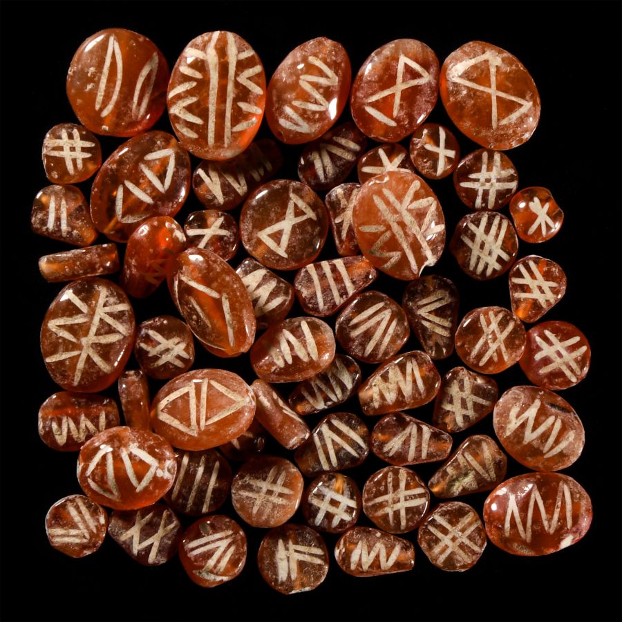 Indus Valley Etched Orange Carnelian Necklace Bead Group