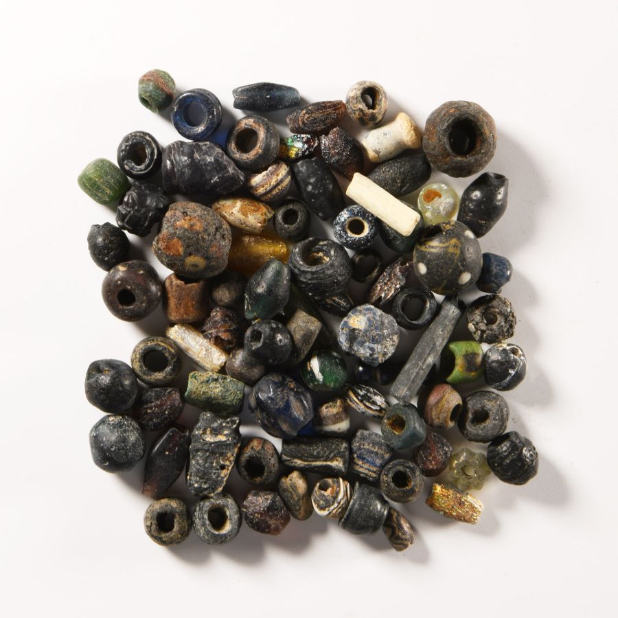 Roman Mixed Glass Necklace Bead Group