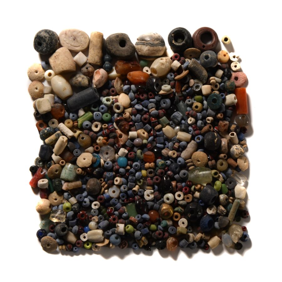 Western Asiatic Mixed Stone and Glass Necklace Bead Collection