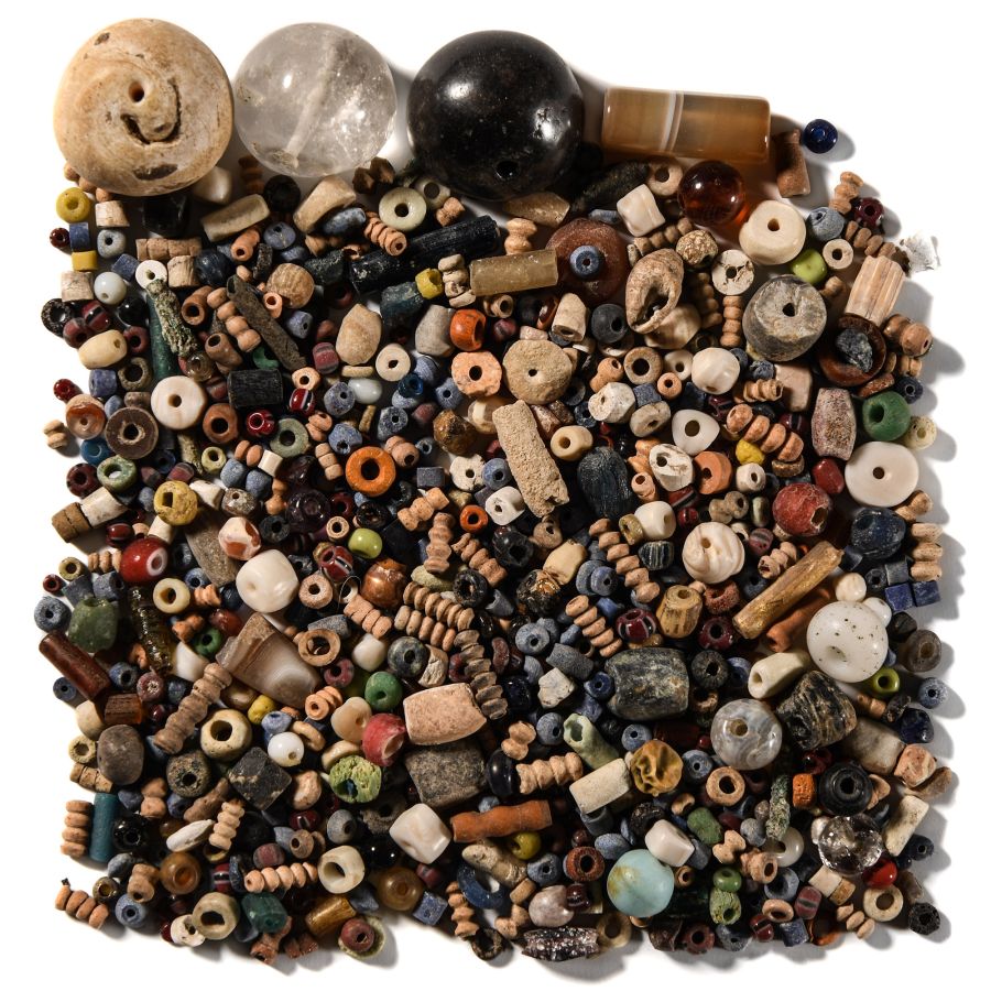 Western Asiatic Mixed Stone and Glass Necklace Bead Collection