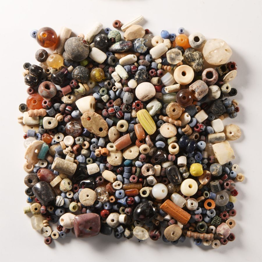 Western Asiatic Mixed Stone and Glass Necklace Bead Collection