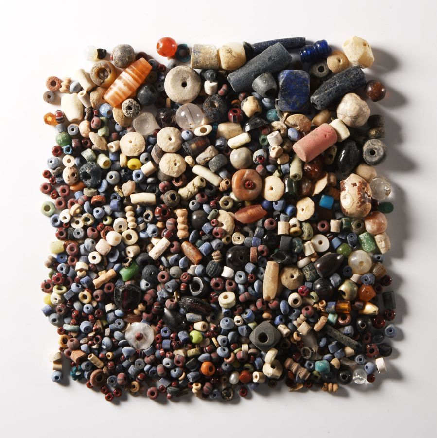 Western Asiatic Mixed Stone and Glass Necklace Bead Collection