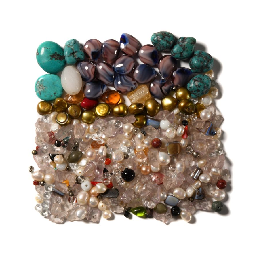 Stone and Glass Necklace Bead Group