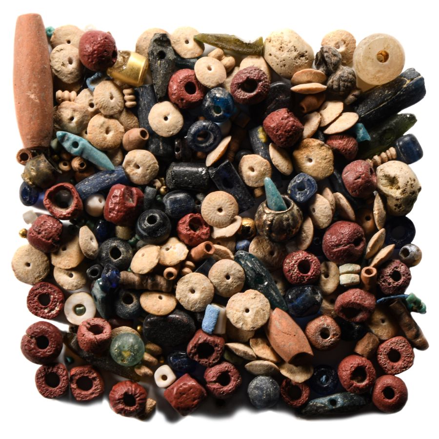 Western Asiatic Stone and Glass Necklace Bead Collection