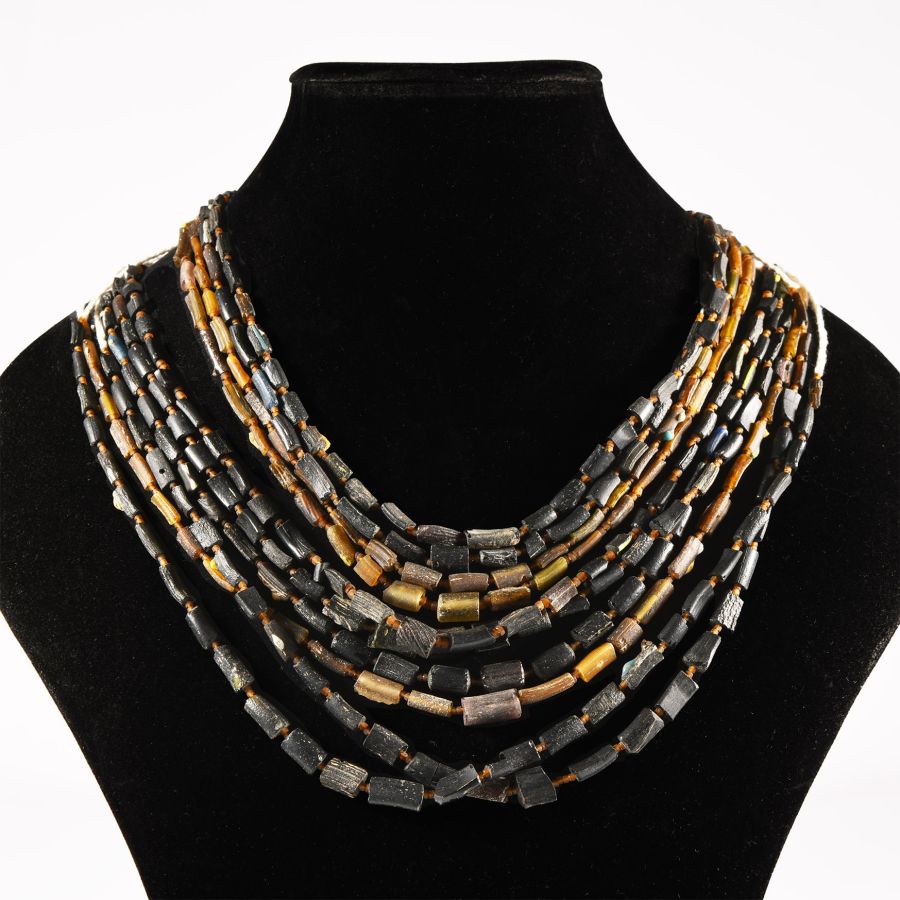 Black and Other Glass Bead Necklace Collection