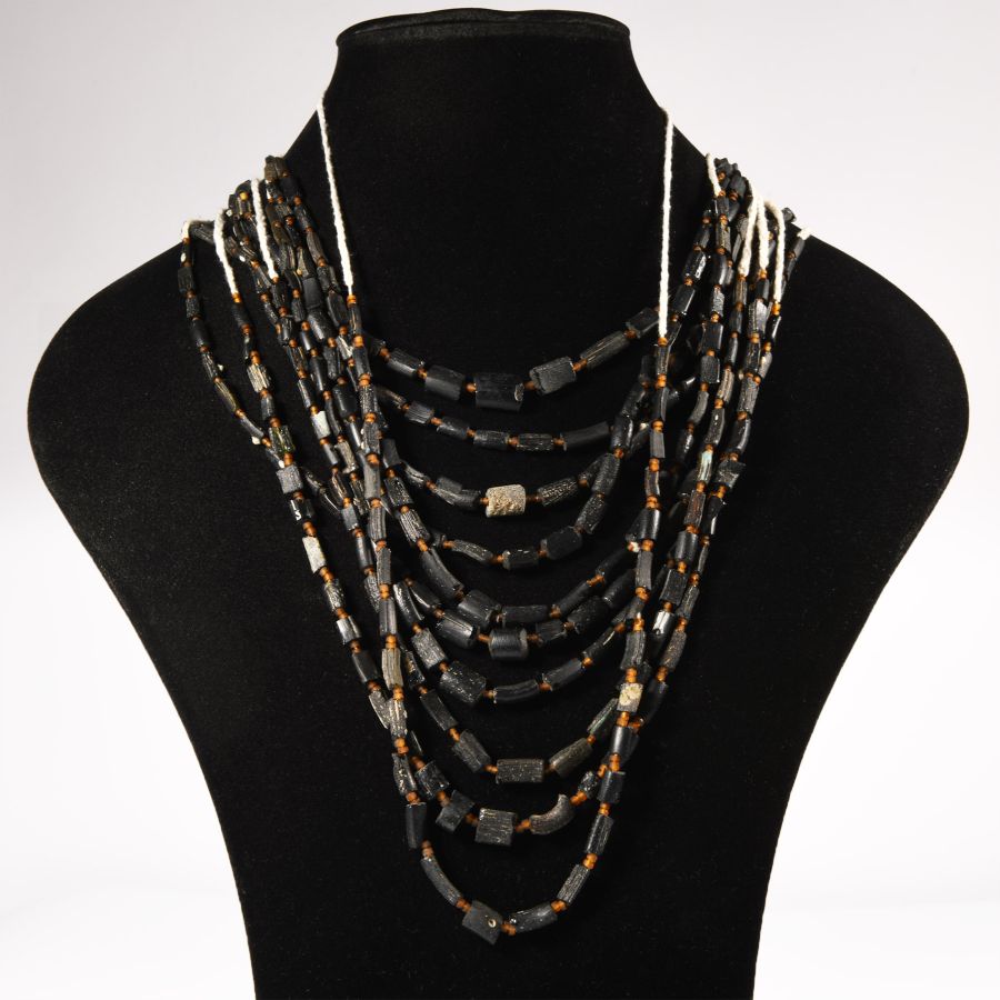 Black and Other Glass Bead Necklace String Collection