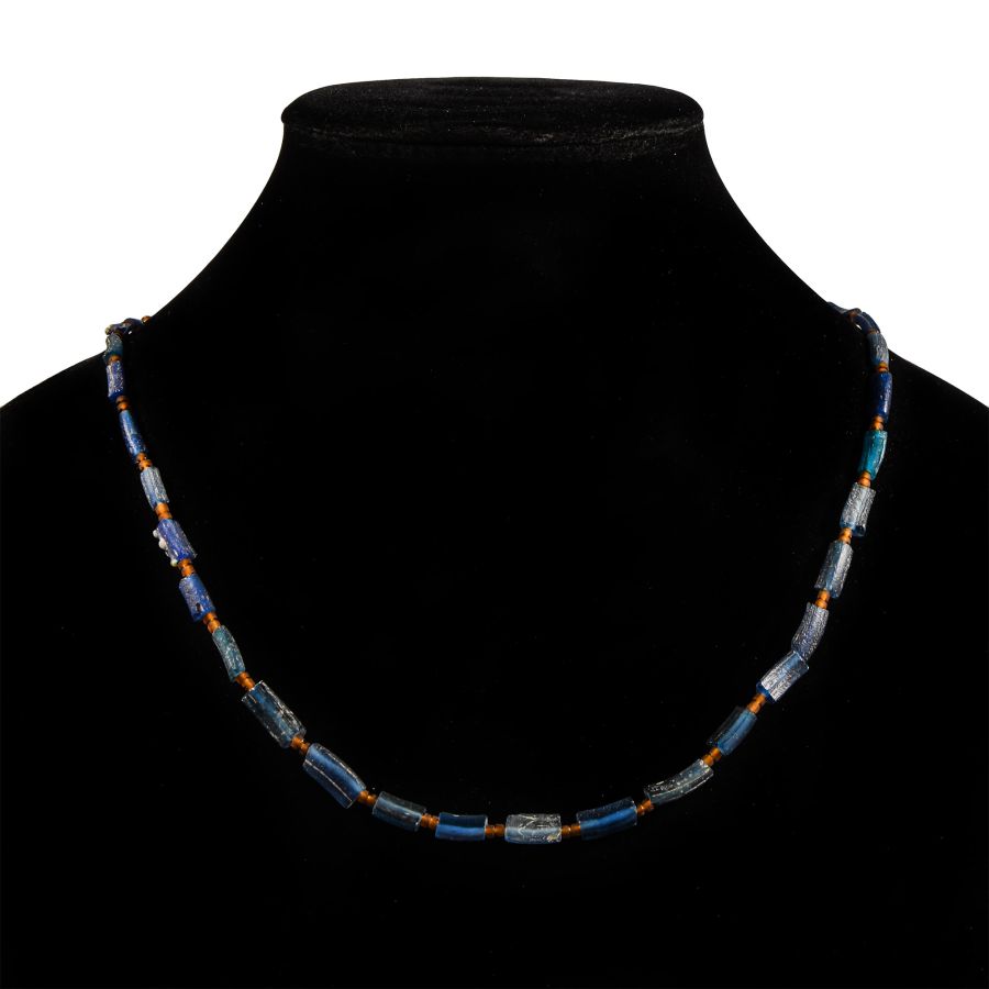 Blue Glass Bead Necklace String