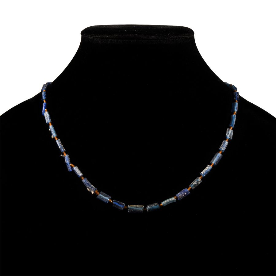 Blue Glass Bead Necklace String
