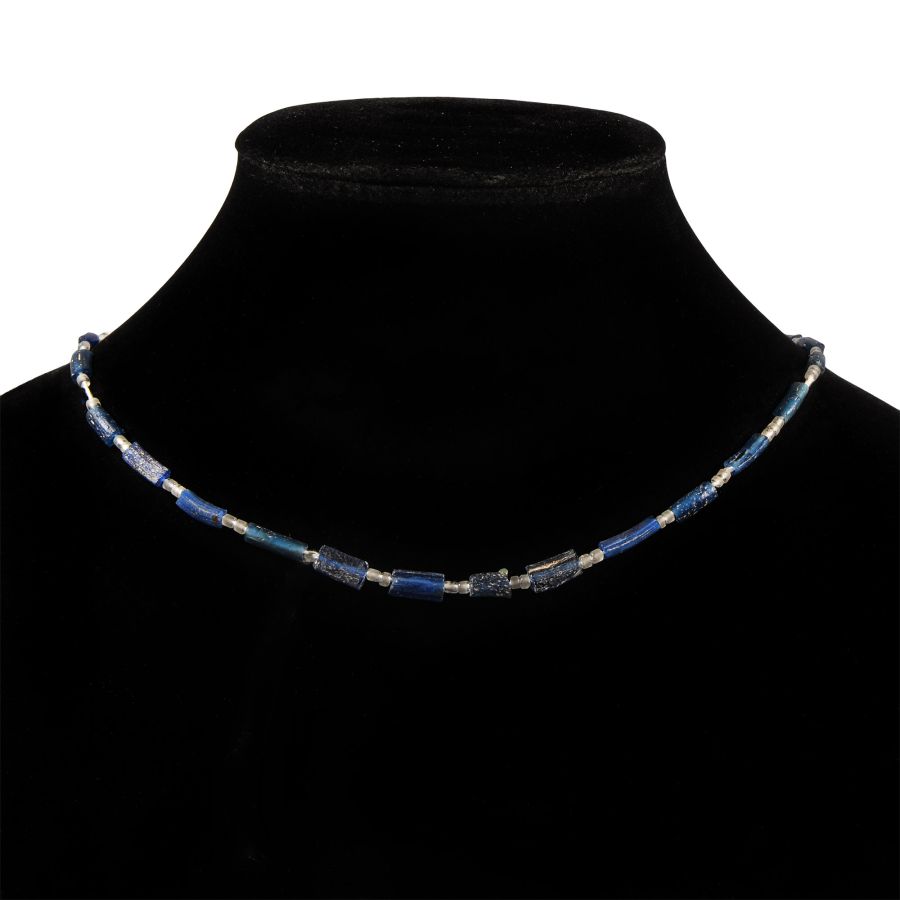 Blue Glass Bead Necklace String
