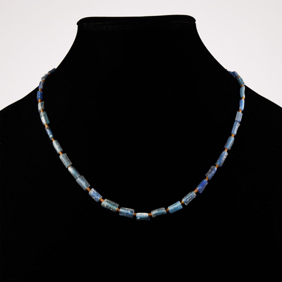 Blue Glass Bead Necklace String