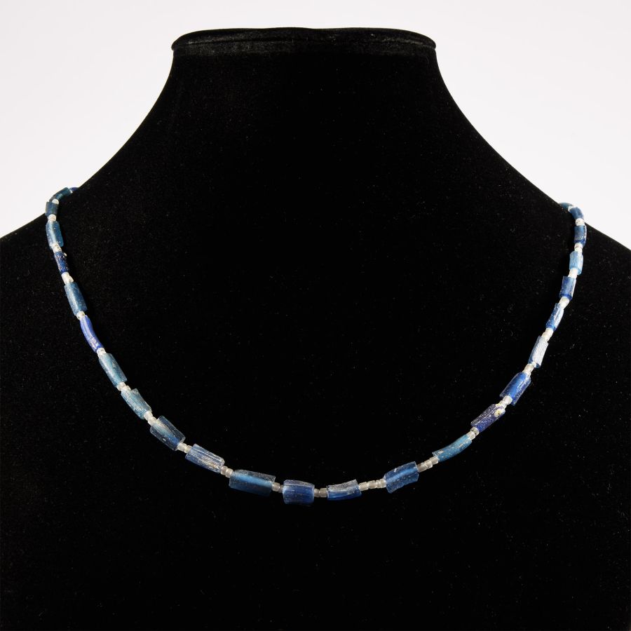 Blue Glass Bead Necklace String