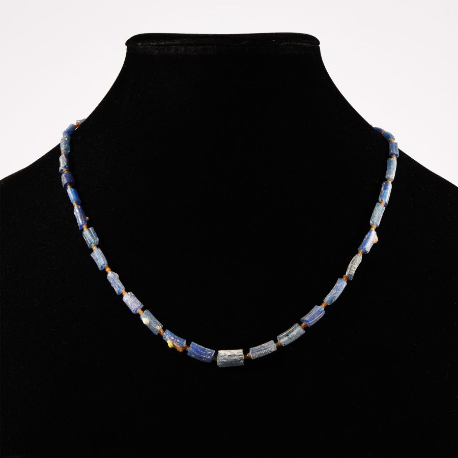 Blue Glass Bead Necklace String