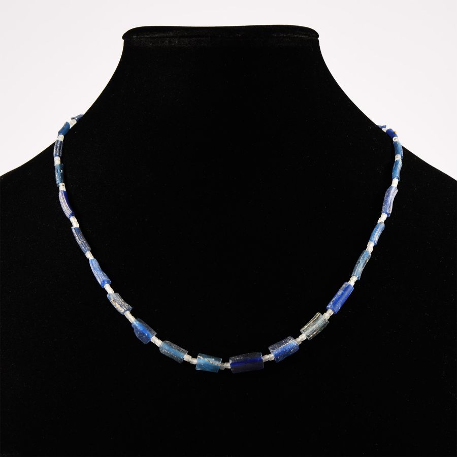 Blue Glass Bead Necklace String