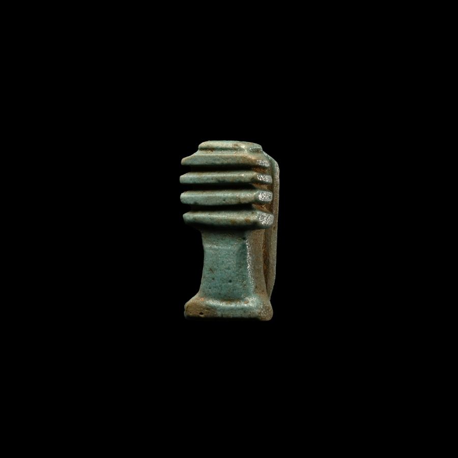 Egyptian Faience Djed Pillar Amulet