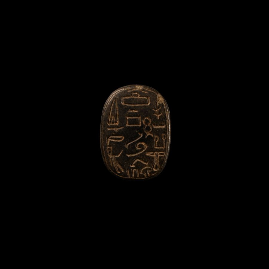 Large Egyptian Hardstone Scarab with Hieroglyphs