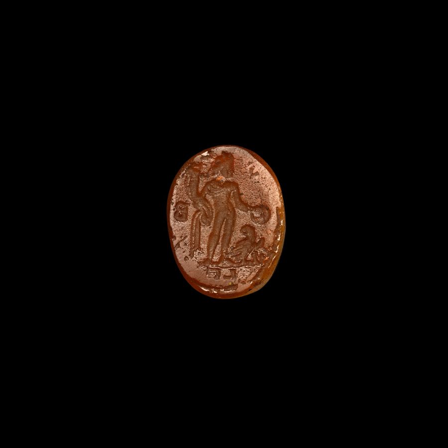 Orange Glass Intaglio