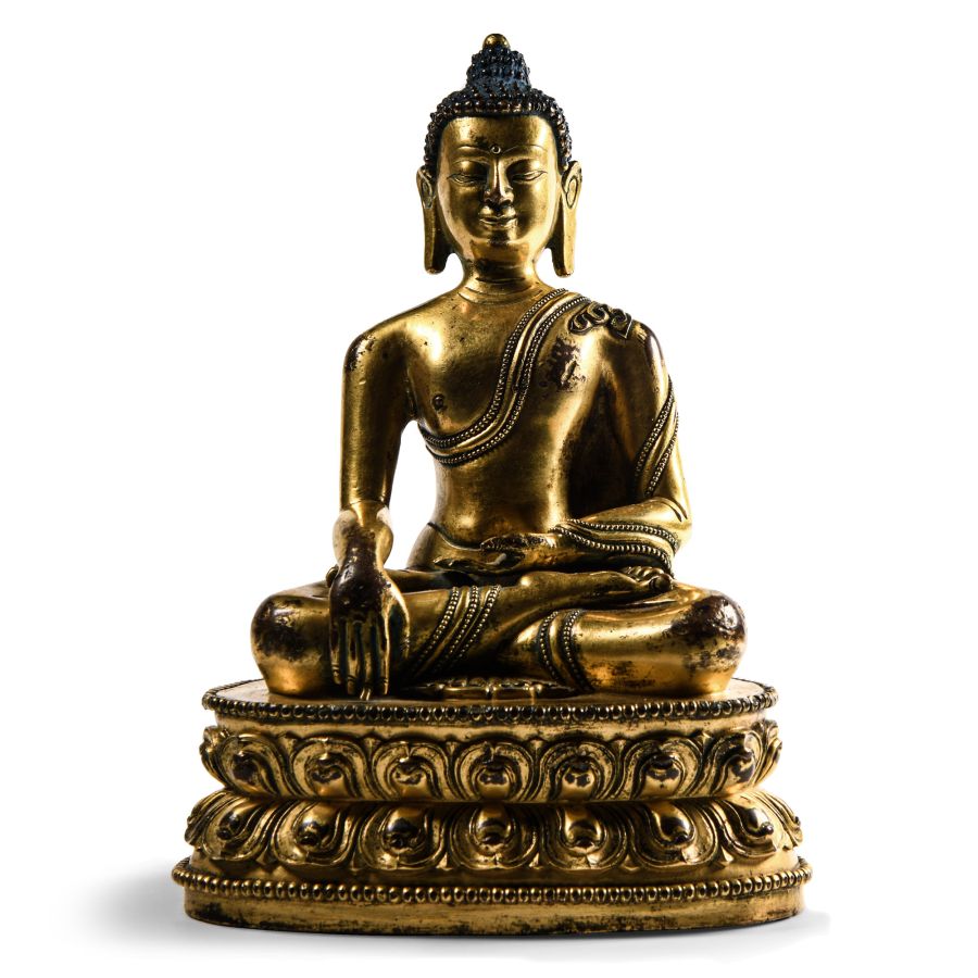 Sino-Tibetan Gilt Bronze Seated Buddha