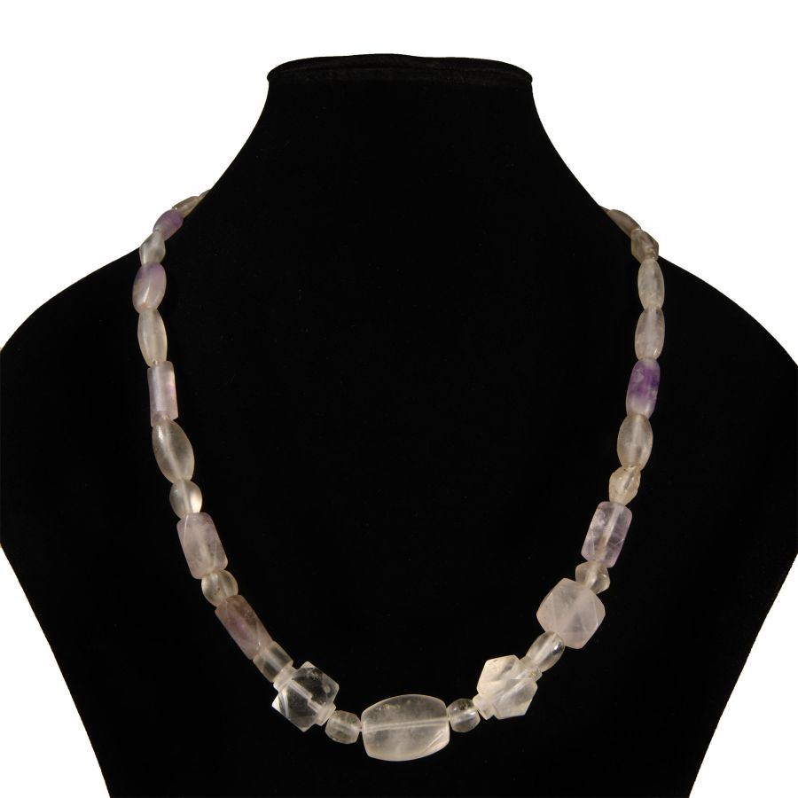 Western Asiatic Rock Crystal and Amethyst Bead Necklace