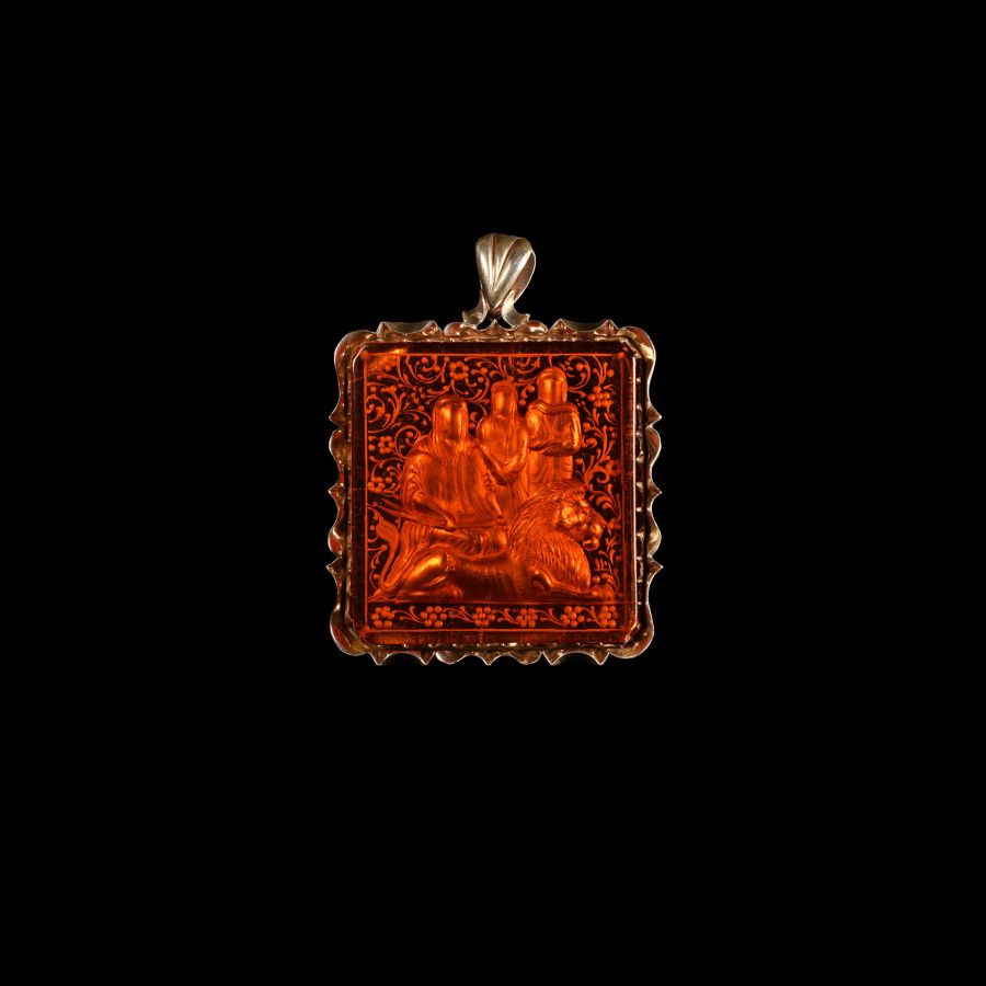Glass in Silver-Coloured Metal Pendant