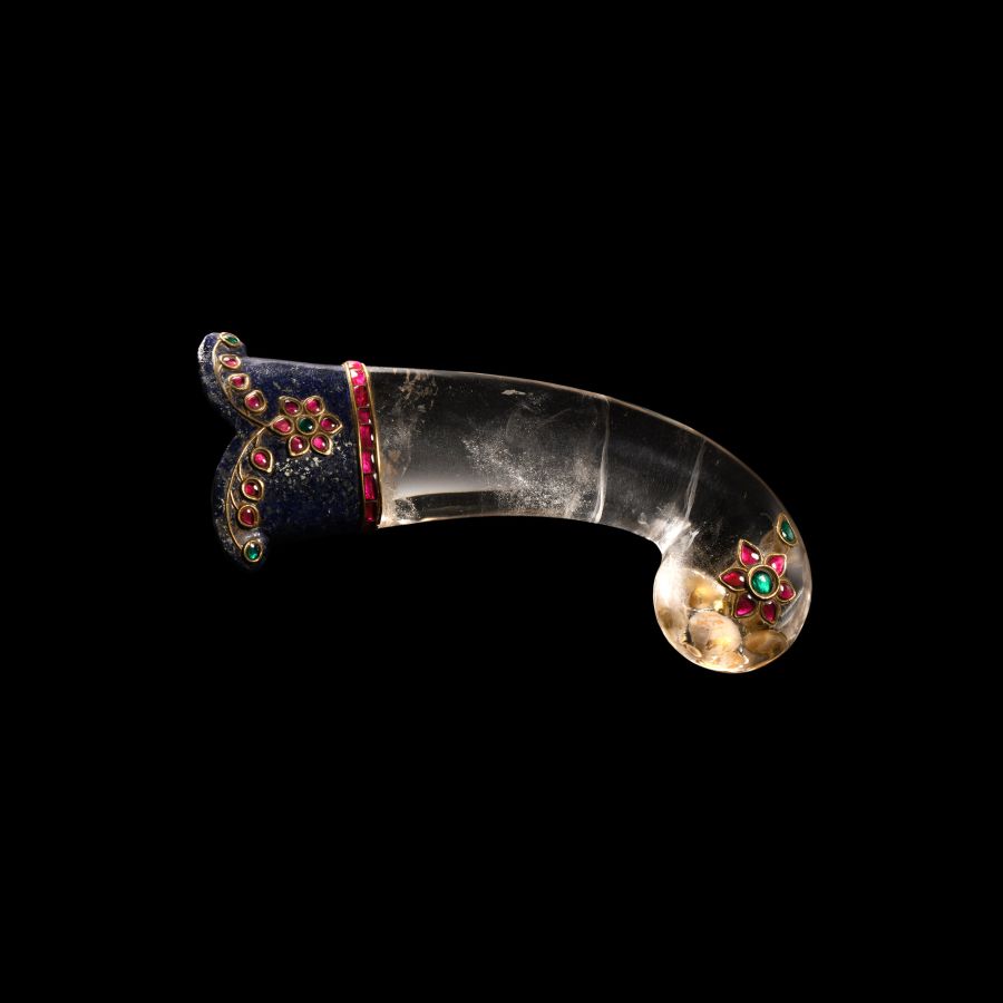 Indian Rock Crystal Dagger Handle with Rubies