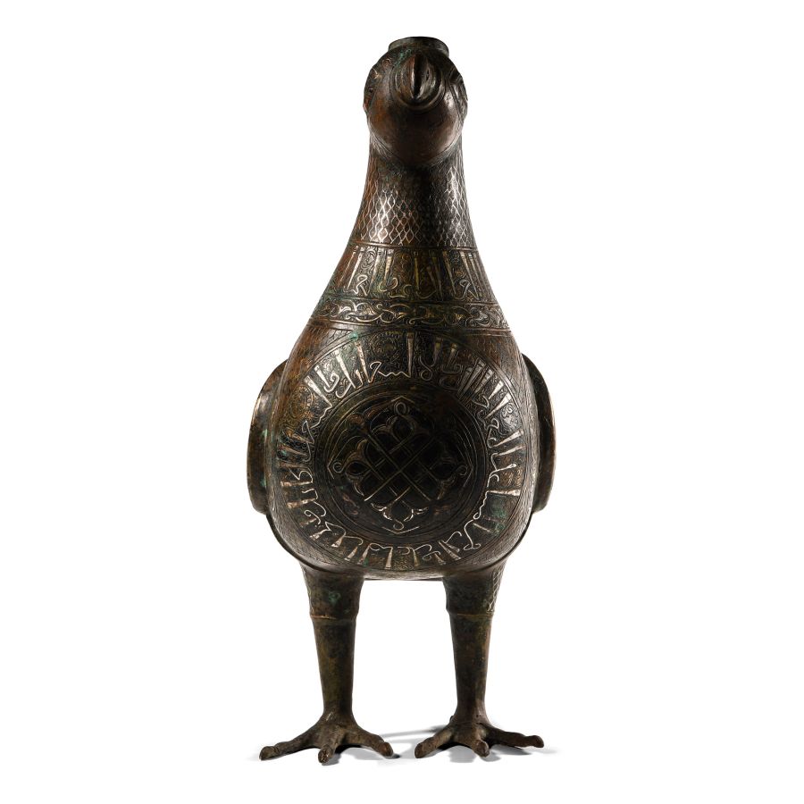 Large Silver Calligraphic Inlaid Bird