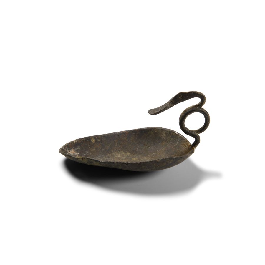Roman Pewter Cignus Spoon with Coiled Swan-Neck Handle