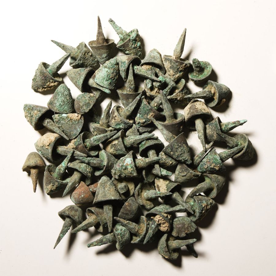 Roman Bronze Armoured Door Stud Group