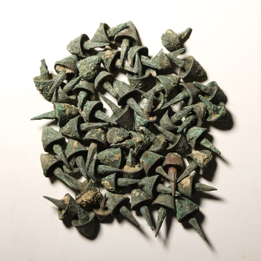Roman Bronze Armoured Door Stud Group