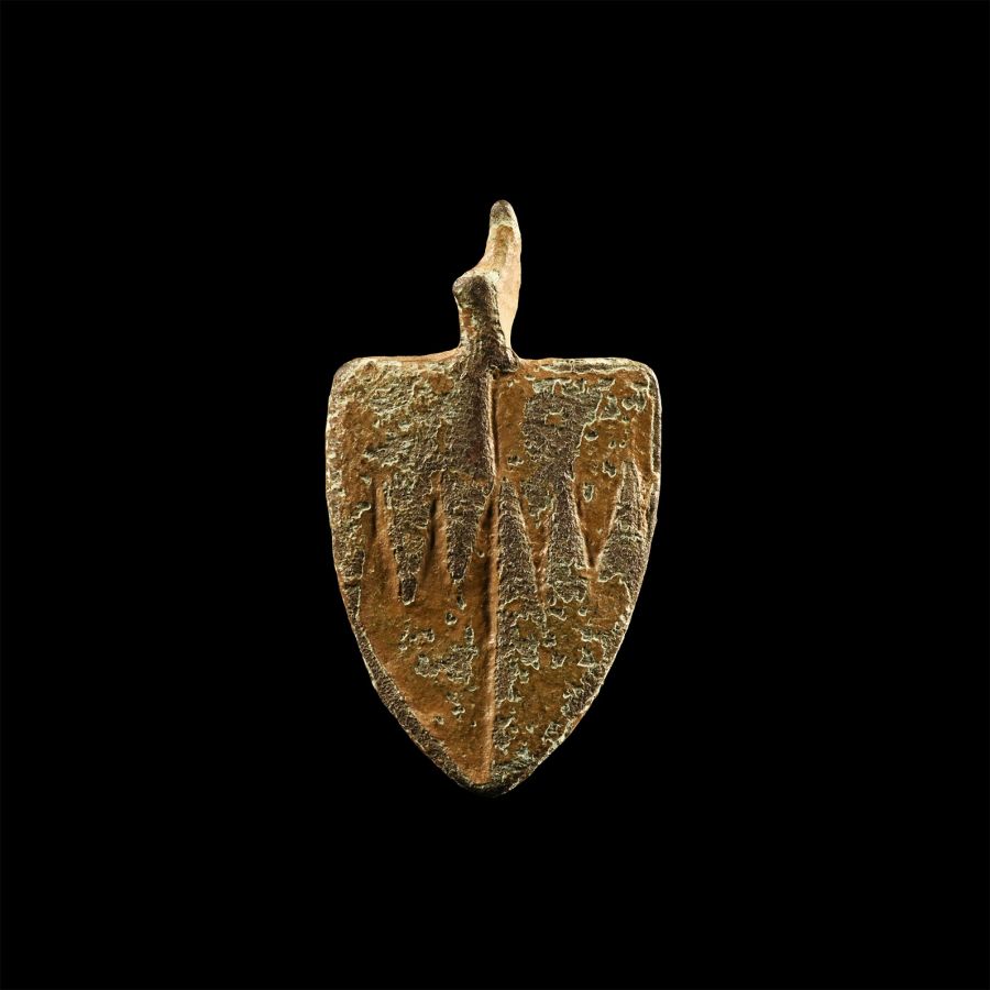 Medieval Knight's Bronze 'Boroughbridge Roll' Heraldic Horse Harness Pendant