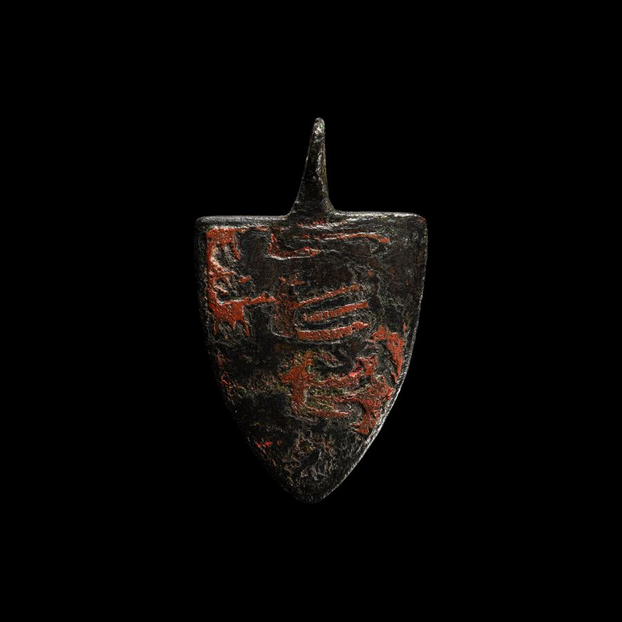 Medieval Knight's Bronze Royal Heraldic Horse Harness Pendant with the Arms of England