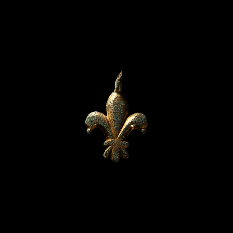 Medieval Bronze Knight's Fleur-De-Lis Heraldic Horse Harness Pendant