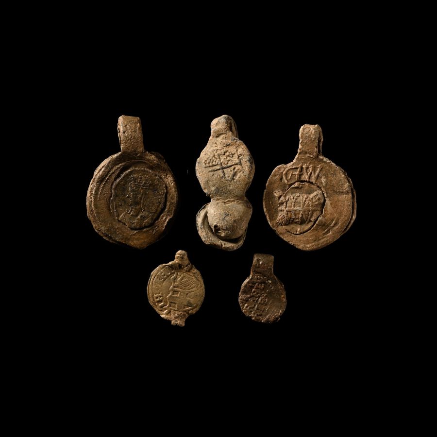 Medieval Lead Bag and Tax Seal Group