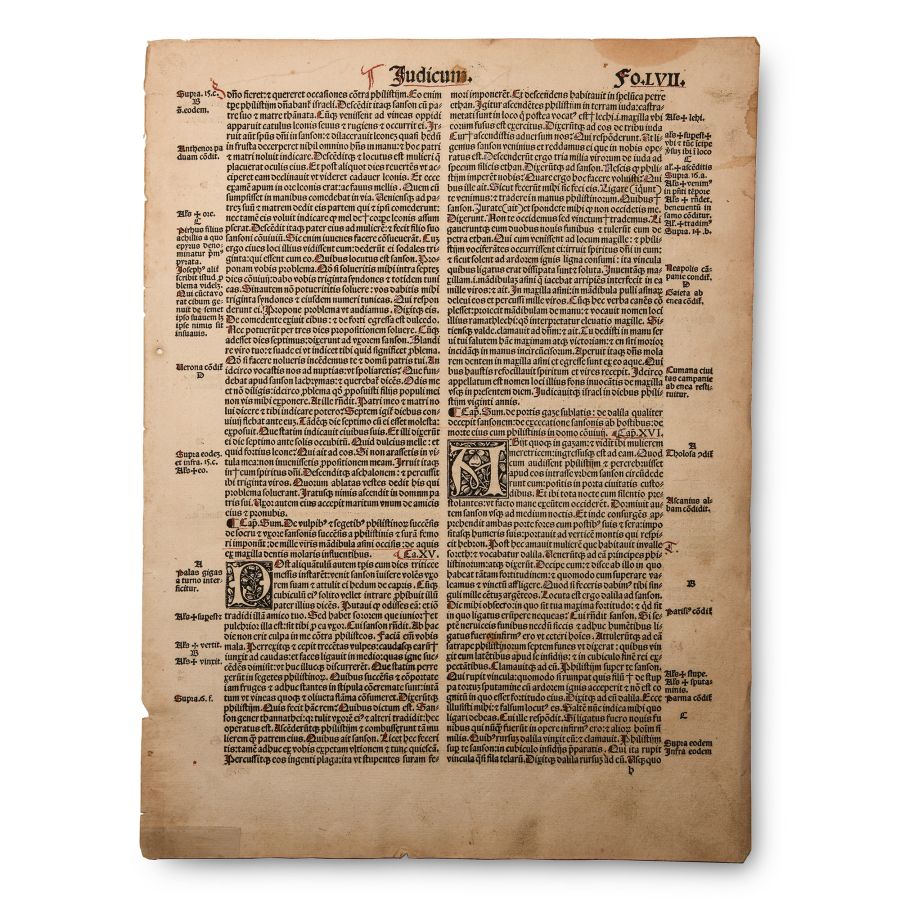 Medieval Judges Bible Page by Johann Gruninger