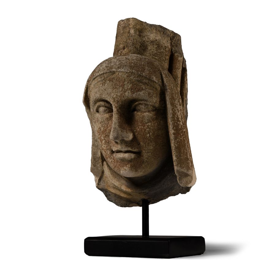 Medieval Limestone Corbel Head