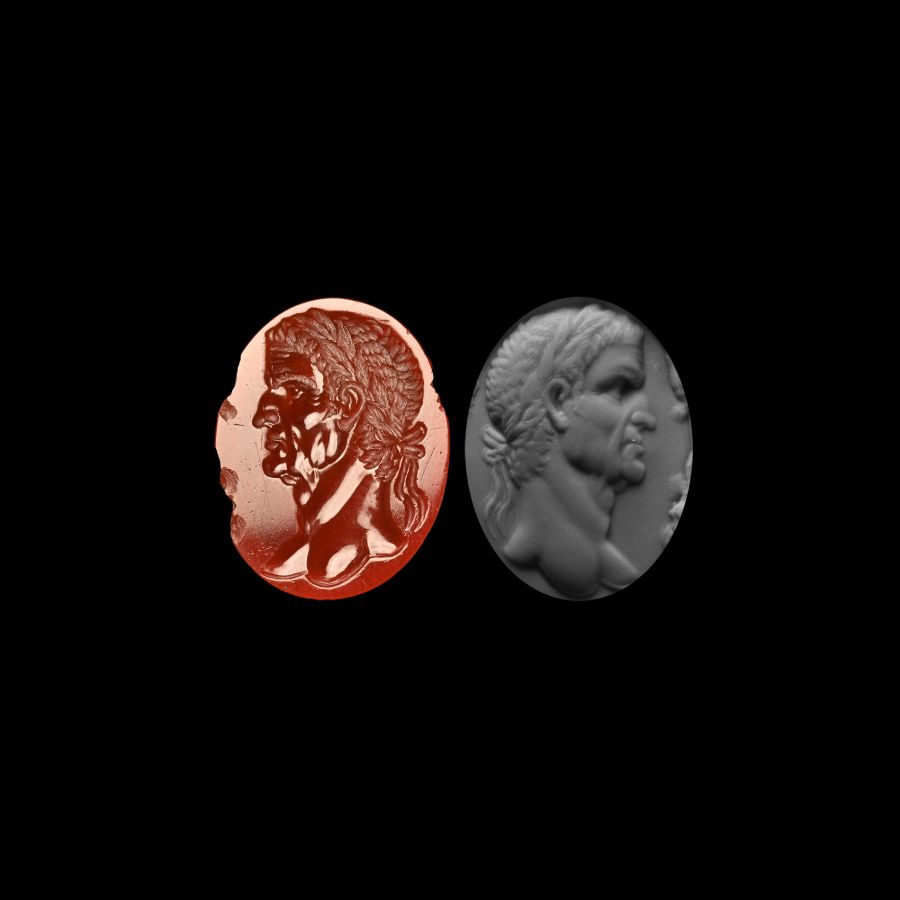 Georgian Carnelian Gem with Bust of Galba