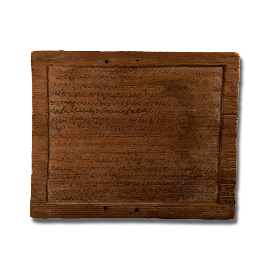 Roman Reused Inked Wooden Wax Tablet Relating to Sheep and Clothing