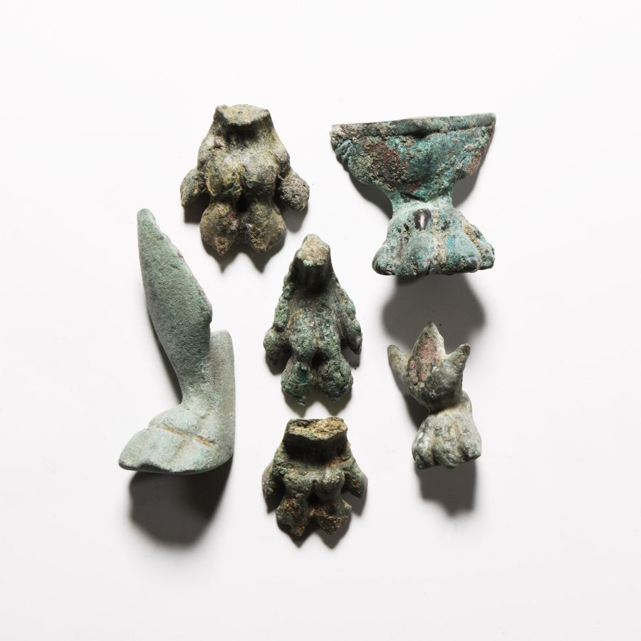 Roman Bronze Lion Paw Casket Mount Group