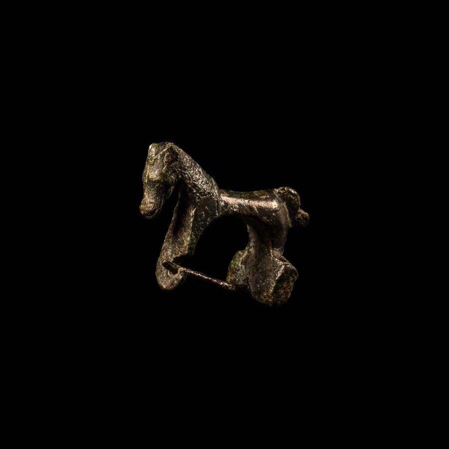 Roman Bronze Horse Brooch